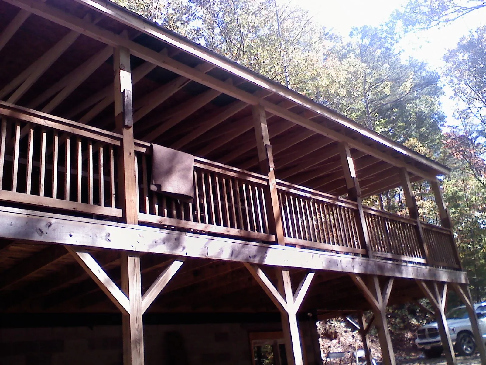 Timber framing under a new elevated porch and deck — Roof Leak Repair in Harlingen by Roofing Brothers